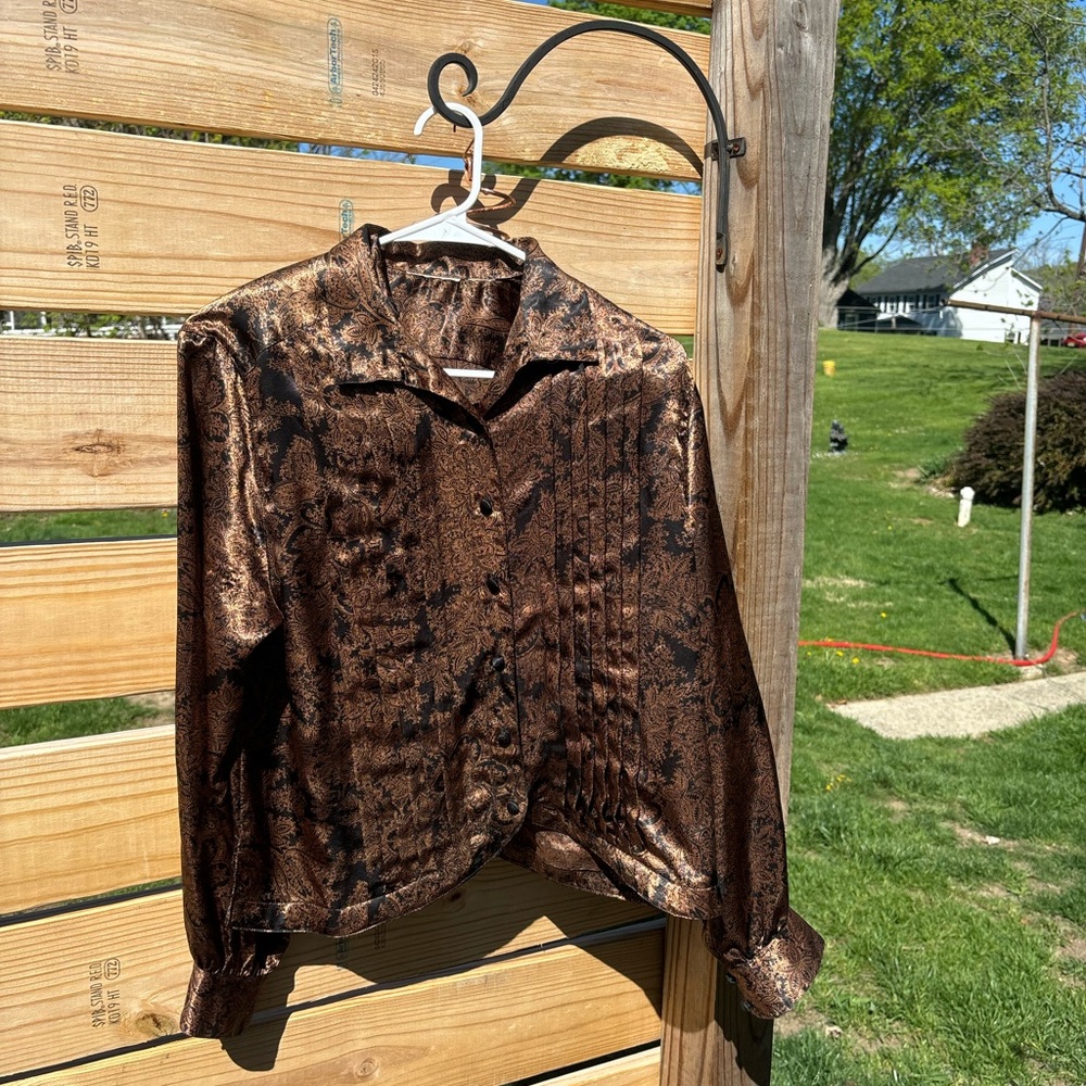 Elegant Brown and black button down